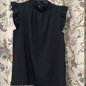 Chic Black Ruffle Sleeve Blouse